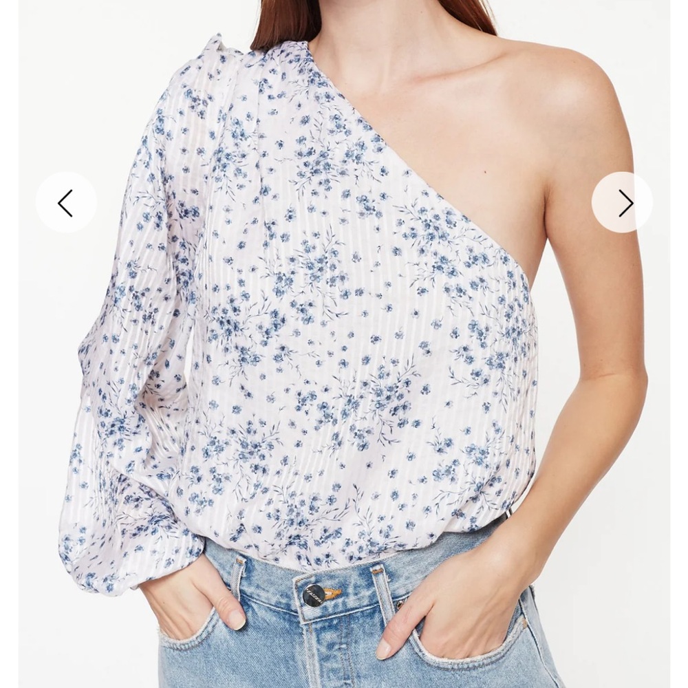 Cami NYC Lenore Blue Floral One-Shoulder Bodysuit -XS